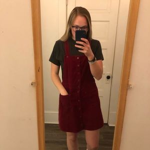 Corduroy overall dress